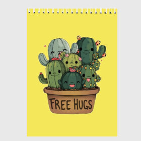Скетчбук с принтом free hugs в Курске, 100% бумага
 | 48 листов, плотность листов — 100 г/м2, плотность картонной обложки — 250 г/м2. Листы скреплены сверху удобной пружинной спиралью | free hugs | бесплатные обнимашки | кактус | кактусы | колючий кактус | милые кактусы | обнимашки