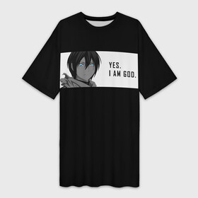 Платье-футболка 3D с принтом Ято: да, я бог в Курске,  |  | bishamon | god | noragami | norogami | yato | бездомный | бишамон | бог | войны | казума | нарагами | норагами | норогами | стиль | хиёри | юкине | япония | японский | ято