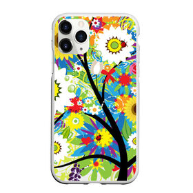 Чехол для iPhone 11 Pro Max матовый с принтом Flowering tree в Курске, Силикон |  | бабочки | девушкам | зелень | природа | цветы