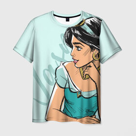 Мужская футболка 3D+ с принтом Жасмин в Курске, 100% микрофибра | круглый вырез горловины, длина до линии бедер | disney | jasmine | princess | дисней | жасмин