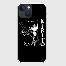 Чехол для iPhone 13 mini с принтом Kirito стилизованный в Курске,  |  | Тематика изображения на принте: art | asuna | kirito | online | sao | sword | асуна | киригая | кирито | мастера | меча | мечник | онлайн | сао | черный | юки