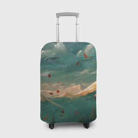 Чехол для чемодана 3D с принтом Горы в Курске, 86% полиэфир, 14% спандекс | двустороннее нанесение принта, прорези для ручек и колес | горы | облака | природа | рисунок