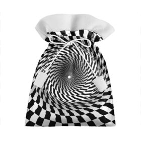 Подарочный 3D мешок с принтом иллюзия в Курске, 100% полиэстер | Размер: 29*39 см | Тематика изображения на принте: воронка | иллюзия | студентам | тоннель | шахматы