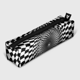 Пенал 3D с принтом иллюзия в Курске, 100% полиэстер | плотная ткань, застежка на молнии | воронка | иллюзия | студентам | тоннель | шахматы