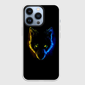 Чехол для iPhone 13 Pro с принтом Гипноз в Курске,  |  | ears | eyes | hypnosis | muzzle | neon | night | view | wolf | взгляд | волк | гипноз | глаза | неон | ночь | уши