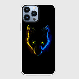Чехол для iPhone 13 Pro Max с принтом Гипноз в Курске,  |  | ears | eyes | hypnosis | muzzle | neon | night | view | wolf | взгляд | волк | гипноз | глаза | неон | ночь | уши