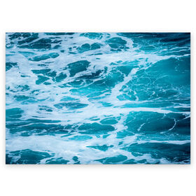 Поздравительная открытка с принтом Вода волны пена море в Курске, 100% бумага | плотность бумаги 280 г/м2, матовая, на обратной стороне линовка и место для марки
 | Тематика изображения на принте: вода | волны | море | морская пена | океан | отдых | пена | пучина