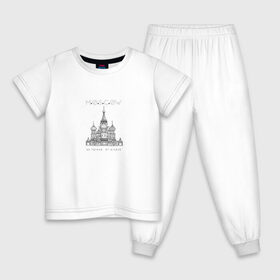 Детская пижама хлопок с принтом Москва координаты в Курске, 100% хлопок |  брюки и футболка прямого кроя, без карманов, на брюках мягкая резинка на поясе и по низу штанин
 | координаты | красная площадь | кремль | москва