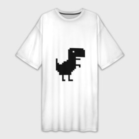 Платье-футболка 3D с принтом Google динозаврик в Курске,  |  | Тематика изображения на принте: dino | dinomax | googledino | дино | динозавр | потерялся