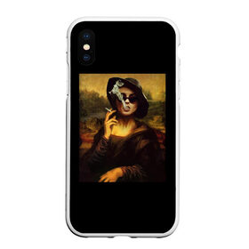 Чехол для iPhone XS Max матовый с принтом jaKondA в Курске, Силикон | Область печати: задняя сторона чехла, без боковых панелей | jakonda | mona lisa | smoking | woman | девушка | джаконда | мона лиза