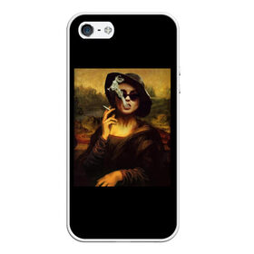 Чехол для iPhone 5/5S матовый с принтом jaKondA в Курске, Силикон | Область печати: задняя сторона чехла, без боковых панелей | jakonda | mona lisa | smoking | woman | девушка | джаконда | мона лиза