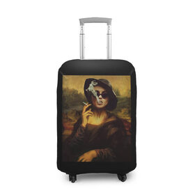 Чехол для чемодана 3D с принтом jaKondA в Курске, 86% полиэфир, 14% спандекс | двустороннее нанесение принта, прорези для ручек и колес | jakonda | mona lisa | smoking | woman | девушка | джаконда | мона лиза
