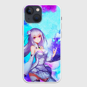 Чехол для iPhone 13 mini с принтом Re:Zero в Курске,  |  | anime girls | cute | emilia | kawaii | re zero | subaru | альтернативном мире | ангел | аниме девушка | анимешникам | воительница | девочка | жизнь | зеро | кавайный | лед | милые | нацуки | няшные | рем | стелла | субару