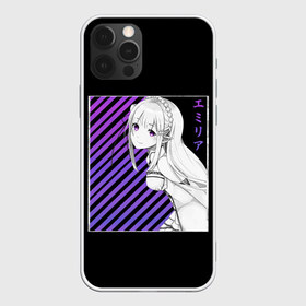 Чехол для iPhone 12 Pro Max с принтом ReZero в Курске, Силикон |  | Тематика изображения на принте: anime | glitch | japan | ram | re | rem | rezero | senpai | subaru | waifu | zero | анимация | аниме | вайфу | глитч | глич | мультсериал | мультфильм | семпай | сенпай | сериал | япония