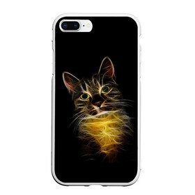 Чехол для iPhone 7Plus/8 Plus матовый с принтом Дымчато-световой кот в Курске, Силикон | Область печати: задняя сторона чехла, без боковых панелей | арт | дым | желтый | кот | кошка | кривые | рисунок | свет | серый | тёмный | чёрный | яркие линии
