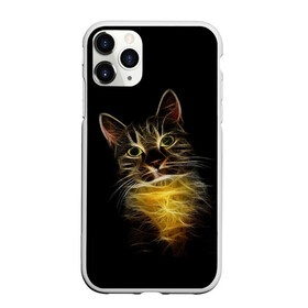 Чехол для iPhone 11 Pro Max матовый с принтом Дымчато-световой кот в Курске, Силикон |  | арт | дым | желтый | кот | кошка | кривые | рисунок | свет | серый | тёмный | чёрный | яркие линии