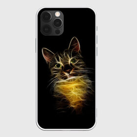 Чехол для iPhone 12 Pro Max с принтом Дымчато-световой кот в Курске, Силикон |  | арт | дым | желтый | кот | кошка | кривые | рисунок | свет | серый | тёмный | чёрный | яркие линии
