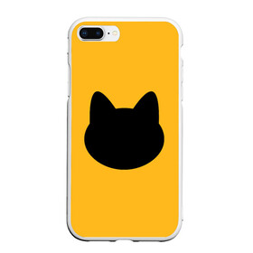 Чехол для iPhone 7Plus/8 Plus матовый с принтом Мордочка коти в Курске, Силикон | Область печати: задняя сторона чехла, без боковых панелей | арт | вектор | кот | котёнок | кошка | оранжевый | рисунок | силуэт | тёмный | чёрный
