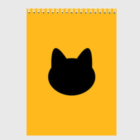 Скетчбук с принтом Мордочка коти в Курске, 100% бумага
 | 48 листов, плотность листов — 100 г/м2, плотность картонной обложки — 250 г/м2. Листы скреплены сверху удобной пружинной спиралью | арт | вектор | кот | котёнок | кошка | оранжевый | рисунок | силуэт | тёмный | чёрный