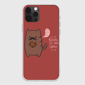 Чехол для iPhone 12 Pro Max с принтом Котик любит печеньки в Курске, Силикон |  | Тематика изображения на принте: английский язык | арт | ест | кот | котёнок | котик | печенье | печеньки | рисунок | текст | усы