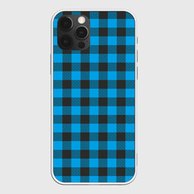 Чехол для iPhone 12 Pro Max с принтом Голубая клетка в Курске, Силикон |  | cage | cage pattern | checkered ornament | ornament | pattern | print cage | tartan | голубая клетка | клетка | клетка узор | клетчатый орнамент | орнамент | принт клетка | тартан | узор | шотландка | шотландская клетка