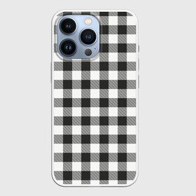 Чехол для iPhone 13 Pro с принтом Черно белая клетка в Курске,  |  | cage | cage pattern | checkered ornament | ornament | pattern | print cage | tartan | клетка | клетка узор | клетчатый орнамент | орнамент | принт клетка | тартан | узор | черно белая клетка | шотландка | шотландская клетка