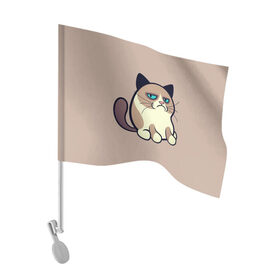 Флаг для автомобиля с принтом Великий Grumpy Cat в Курске, 100% полиэстер | Размер: 30*21 см | grumpy cat | арт | кот | кот grumpy cat | котёнок | кошка | недовольный кот | рисунок