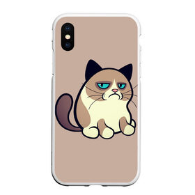 Чехол для iPhone XS Max матовый с принтом Великий Grumpy Cat в Курске, Силикон | Область печати: задняя сторона чехла, без боковых панелей | Тематика изображения на принте: grumpy cat | арт | кот | кот grumpy cat | котёнок | кошка | недовольный кот | рисунок