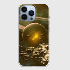 Чехол для iPhone 13 Pro с принтом Saturn в Курске,  |  | cosmos | meteorite | saturn | space | космос | метеорит | пространство | сатурн