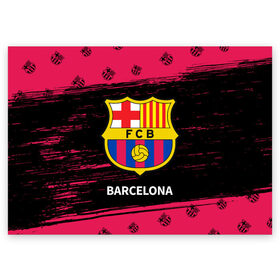 Поздравительная открытка с принтом BARCELONA / БАРСЕЛОНА в Курске, 100% бумага | плотность бумаги 280 г/м2, матовая, на обратной стороне линовка и место для марки
 | Тематика изображения на принте: barca | barcelona | barsa | barselona | fcb | logo | messi | барса | барселона | знак | клуб | лого | логотип | логотипы | месси | символ | символы | футбол | футбольная | футбольный