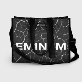 Сумка-шоппер 3D с принтом EMINEM ЭМИНЕМ в Курске, 100% полиэстер | застегивается на металлическую кнопку; внутренний карман застегивается на молнию. Стенки укреплены специальным мягким материалом, чтобы защитить содержимое от несильных ударов
 | eminem | logo | music | oldschool | rap | raper | еминем | лого | логотип | логотипы | музыка | музыкант | олдскул | рэп | рэпер | рэппер | символ | символы | эминем