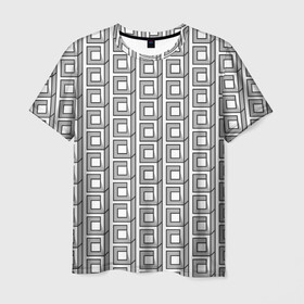 Мужская футболка 3D с принтом Архитектура в Курске, 100% полиэфир | прямой крой, круглый вырез горловины, длина до линии бедер | архитектура | бетон | брутализм | геометрия | квадраты | кубизм | кубы | паттерн | хрущевки