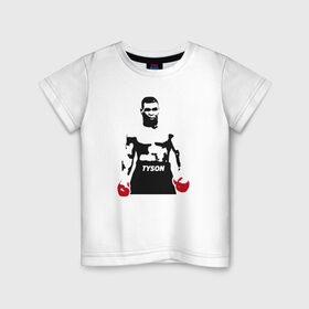 Детская футболка хлопок с принтом Майк Тайсон в Курске, 100% хлопок | круглый вырез горловины, полуприлегающий силуэт, длина до линии бедер | tyson | бокс | боксер | борьба | для боксера | история | майк тайсон | подарок | подарок для боксера | спорт | тайсон | чемпион