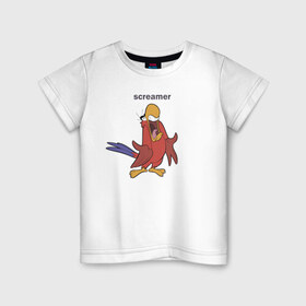 Детская футболка хлопок с принтом Яго в Курске, 100% хлопок | круглый вырез горловины, полуприлегающий силуэт, длина до линии бедер | aladdin | iago | vdkimel | аладдин | яго