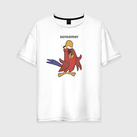 Женская футболка хлопок Oversize с принтом Яго в Курске, 100% хлопок | свободный крой, круглый ворот, спущенный рукав, длина до линии бедер
 | aladdin | iago | vdkimel | аладдин | яго