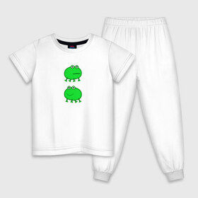 Детская пижама хлопок с принтом Жаба в Курске, 100% хлопок |  брюки и футболка прямого кроя, без карманов, на брюках мягкая резинка на поясе и по низу штанин
 | жаба | лягушка | лягушонок | мем | свинка пеппа | тик ток