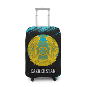 Чехол для чемодана 3D с принтом KAZAKHSTAN / КАЗАХСТАН в Курске, 86% полиэфир, 14% спандекс | двустороннее нанесение принта, прорези для ручек и колес | flag | kazakhstan | qazaqstan | герб | захах | казахстан | кахахи | лого | нур султан | республика | символ | страна | флаг