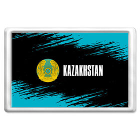 Магнит 45*70 с принтом KAZAKHSTAN / КАЗАХСТАН в Курске, Пластик | Размер: 78*52 мм; Размер печати: 70*45 | Тематика изображения на принте: flag | kazakhstan | qazaqstan | герб | захах | казахстан | кахахи | лого | нур султан | республика | символ | страна | флаг