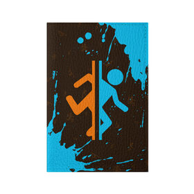 Обложка для паспорта матовая кожа с принтом PORTAL ПОРТАЛ в Курске, натуральная матовая кожа | размер 19,3 х 13,7 см; прозрачные пластиковые крепления | game | games | half | half life | halflife | life | logo | portal | portal 2 | portal2 | valve | игра | игры | лайф | лого | логотип | логотипы | портал | портал 2 | портал2 | символ | символы | халф | халф лайф | халфлайф