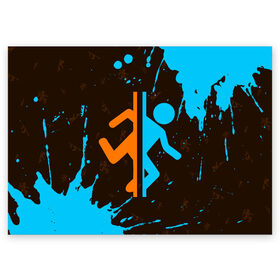 Поздравительная открытка с принтом PORTAL / ПОРТАЛ в Курске, 100% бумага | плотность бумаги 280 г/м2, матовая, на обратной стороне линовка и место для марки
 | game | games | half | half life | halflife | life | logo | portal | portal 2 | portal2 | valve | игра | игры | лайф | лого | логотип | логотипы | портал | портал 2 | портал2 | символ | символы | халф | халф лайф | халфлайф