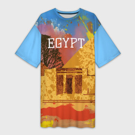 Платье-футболка 3D с принтом Египет(Пирамида Хеопса) в Курске,  |  | egypt | египет | пирамида хеопса | пирамиды | туристические