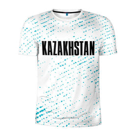 Мужская футболка 3D спортивная с принтом KAZAKHSTAN / КАЗАХСТАН в Курске, 100% полиэстер с улучшенными характеристиками | приталенный силуэт, круглая горловина, широкие плечи, сужается к линии бедра | 
