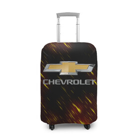 Чехол для чемодана 3D с принтом CHEVROLET. в Курске, 86% полиэфир, 14% спандекс | двустороннее нанесение принта, прорези для ручек и колес | 2020 | auto | chevrolet | sport | авто | автомобиль | автомобильные | бренд | марка | машины | спорт | шевроле
