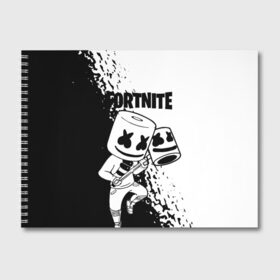 Альбом для рисования с принтом FORTNITE MARSHMELLO в Курске, 100% бумага
 | матовая бумага, плотность 200 мг. | Тематика изображения на принте: archetype | fortnite | fortnite x | game | ikonik | marshmello | raven | архетип | ворон | игра | иконик | маршмелло | фортнайт