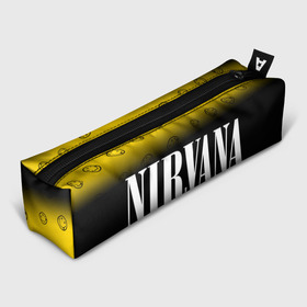 Пенал 3D с принтом NIRVANA НИРВАНА в Курске, 100% полиэстер | плотная ткань, застежка на молнии | band | cobain | face | kurt | logo | music | nirvana | rock | rocknroll | группа | кобейн | курт | лого | логотип | музыка | музыкальная | нирвана | рожица | рок | рокнролл | символ