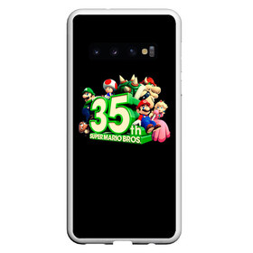 Чехол для Samsung Galaxy S10 с принтом Mario в Курске, Силикон | Область печати: задняя сторона чехла, без боковых панелей | 35 | mario | mario 3d all stars | mario 3d world | mario bros | super mario | марио