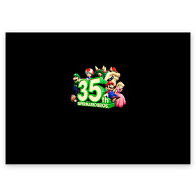 Поздравительная открытка с принтом Mario в Курске, 100% бумага | плотность бумаги 280 г/м2, матовая, на обратной стороне линовка и место для марки
 | 35 | mario | mario 3d all stars | mario 3d world | mario bros | super mario | марио