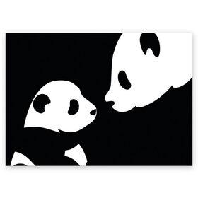 Поздравительная открытка с принтом Panda в Курске, 100% бумага | плотность бумаги 280 г/м2, матовая, на обратной стороне линовка и место для марки
 | Тематика изображения на принте: bearcat | coon bear | panda | бамбуковый медвед | большая панда | гигантская панда