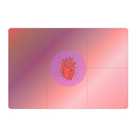 Магнитный плакат 3Х2 с принтом Сердечко на розовом фоне в Курске, Полимерный материал с магнитным слоем | 6 деталей размером 9*9 см | круг | любовь | неон | полосатый | розовый | сердце | сияние | фиолетовый