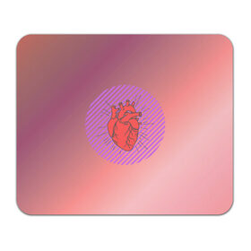 Коврик для мышки прямоугольный с принтом Сердечко на розовом фоне в Курске, натуральный каучук | размер 230 х 185 мм; запечатка лицевой стороны | Тематика изображения на принте: круг | любовь | неон | полосатый | розовый | сердце | сияние | фиолетовый